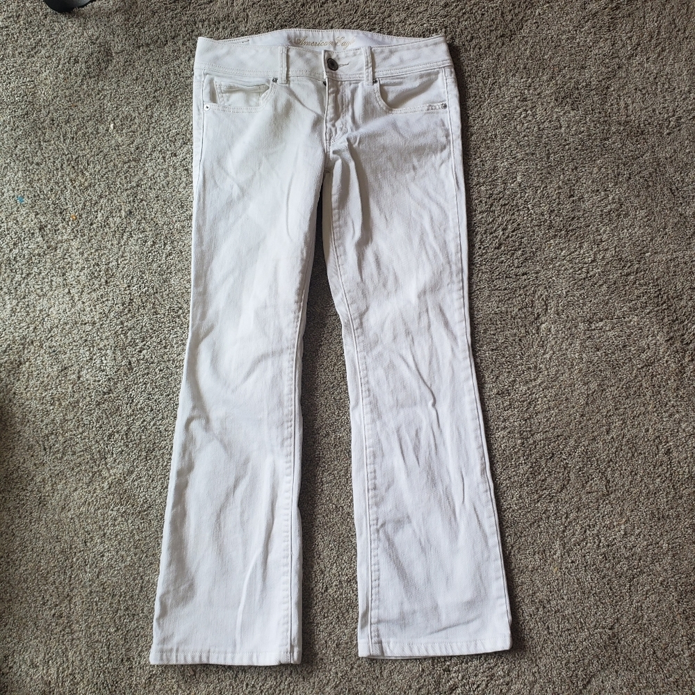 American Eagle Outfitters AEO Original Boot Stretch White Jeans Womens 6